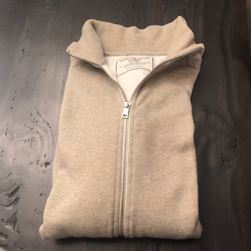 Tan/Beige Front Zip Sweater